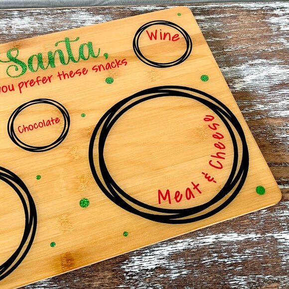Santa Adult Snacks Wine Tray Cutting Board Resin Wood Cutting Board Charcuterie - Picture 6 of 9